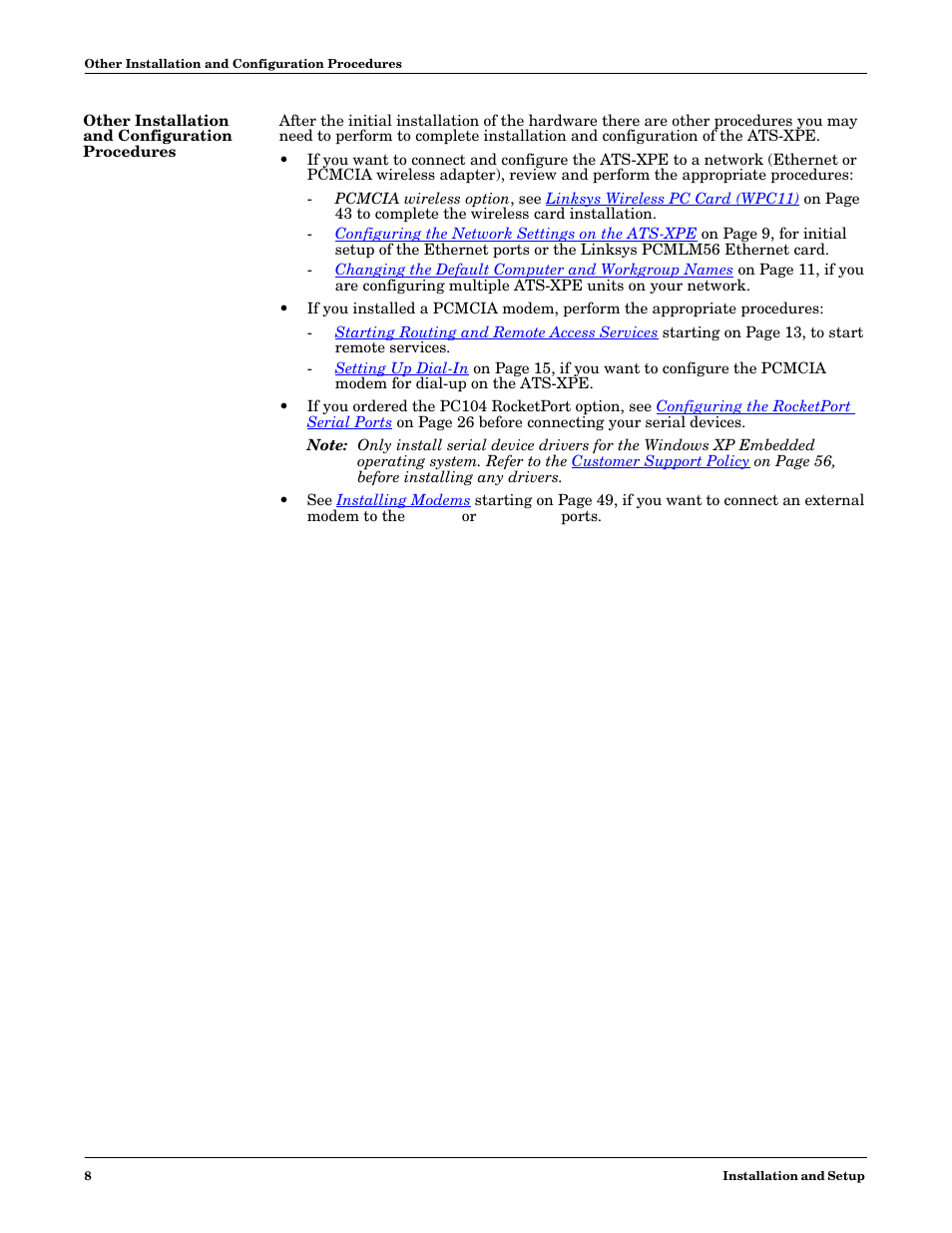 Other installation and configuration procedures | Comtrol DM ATS-XPe User Manual | Page 8 / 96