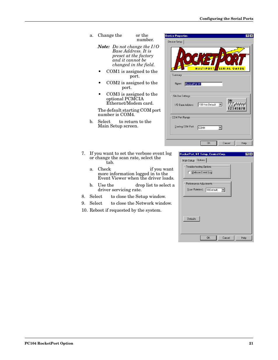 Select ok to close the setup window, Select ok to close the network window, Reboot if requested by the system | Comtrol DM ATS-NTe User Manual | Page 21 / 76