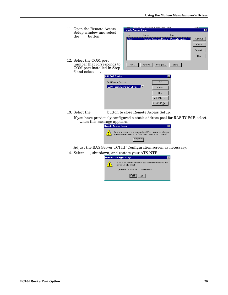 Select yes, shutdown, and restart your ats-nte | Comtrol DM ATS-NTe User Manual | Page 28 / 76