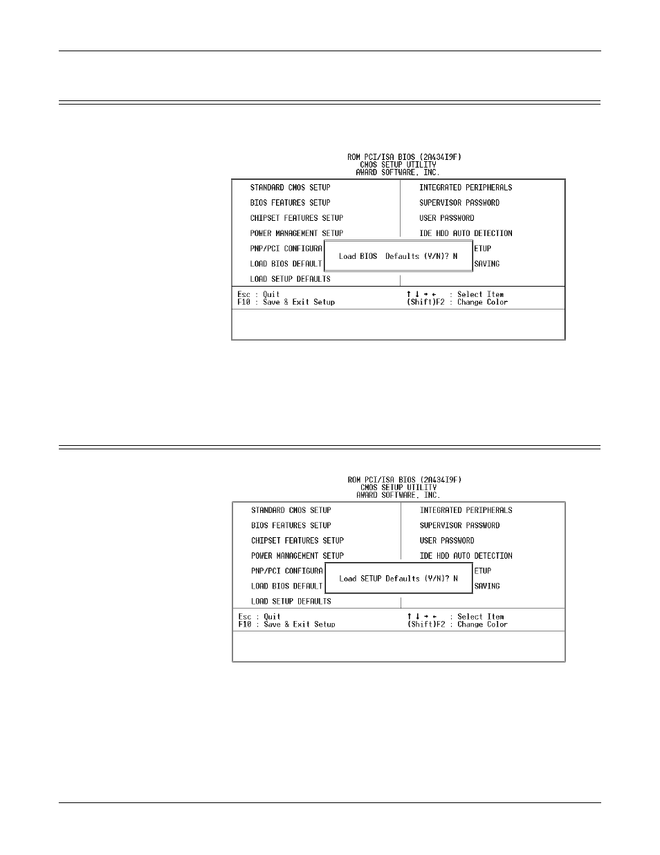 Load bios defaults, Load setup defaults, Load bios defaults load setup defaults | Comtrol DM ATS-LNX User Manual | Page 73 / 80