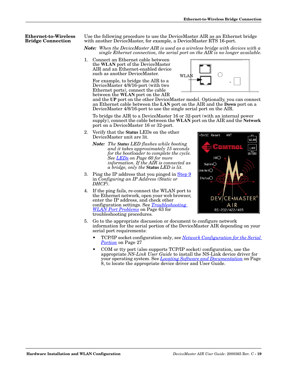 Ethernet-to-wireless bridge connection | Comtrol DM AIR User Manual | Page 19 / 74