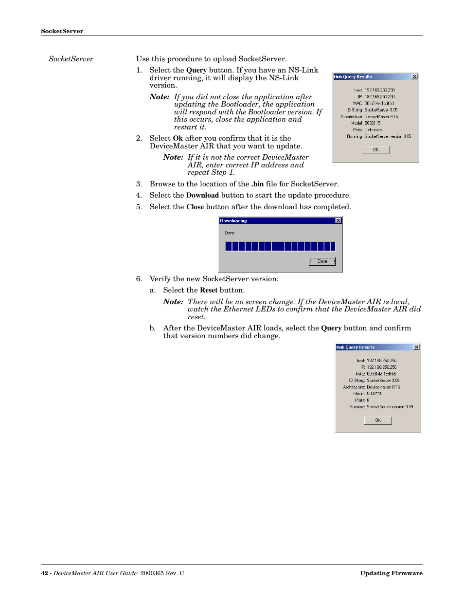 Socketserver | Comtrol DM AIR User Manual | Page 42 / 74