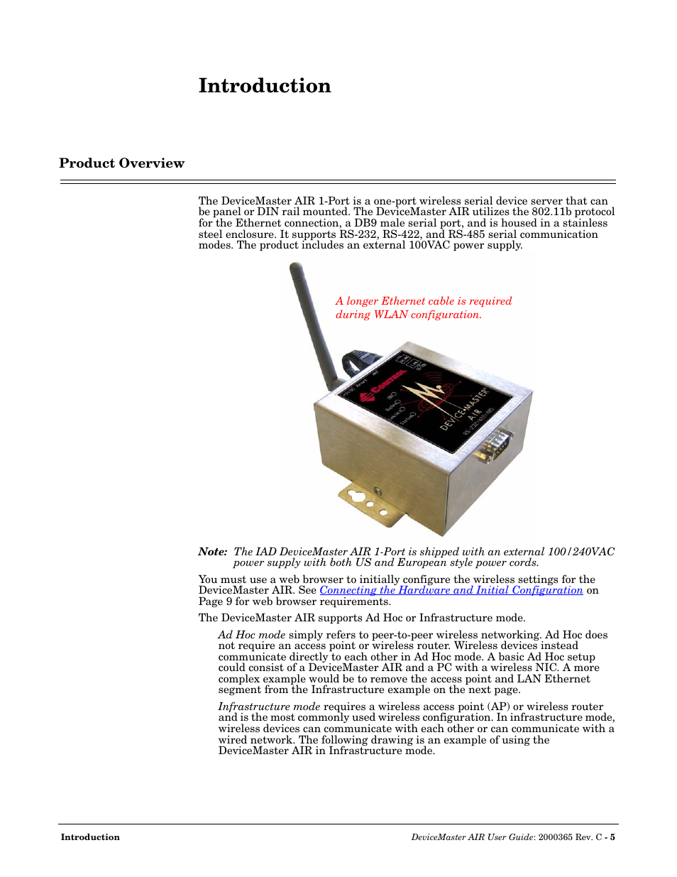 Introduction, Product overview, Ntroduction | Comtrol DM AIR User Manual | Page 5 / 74