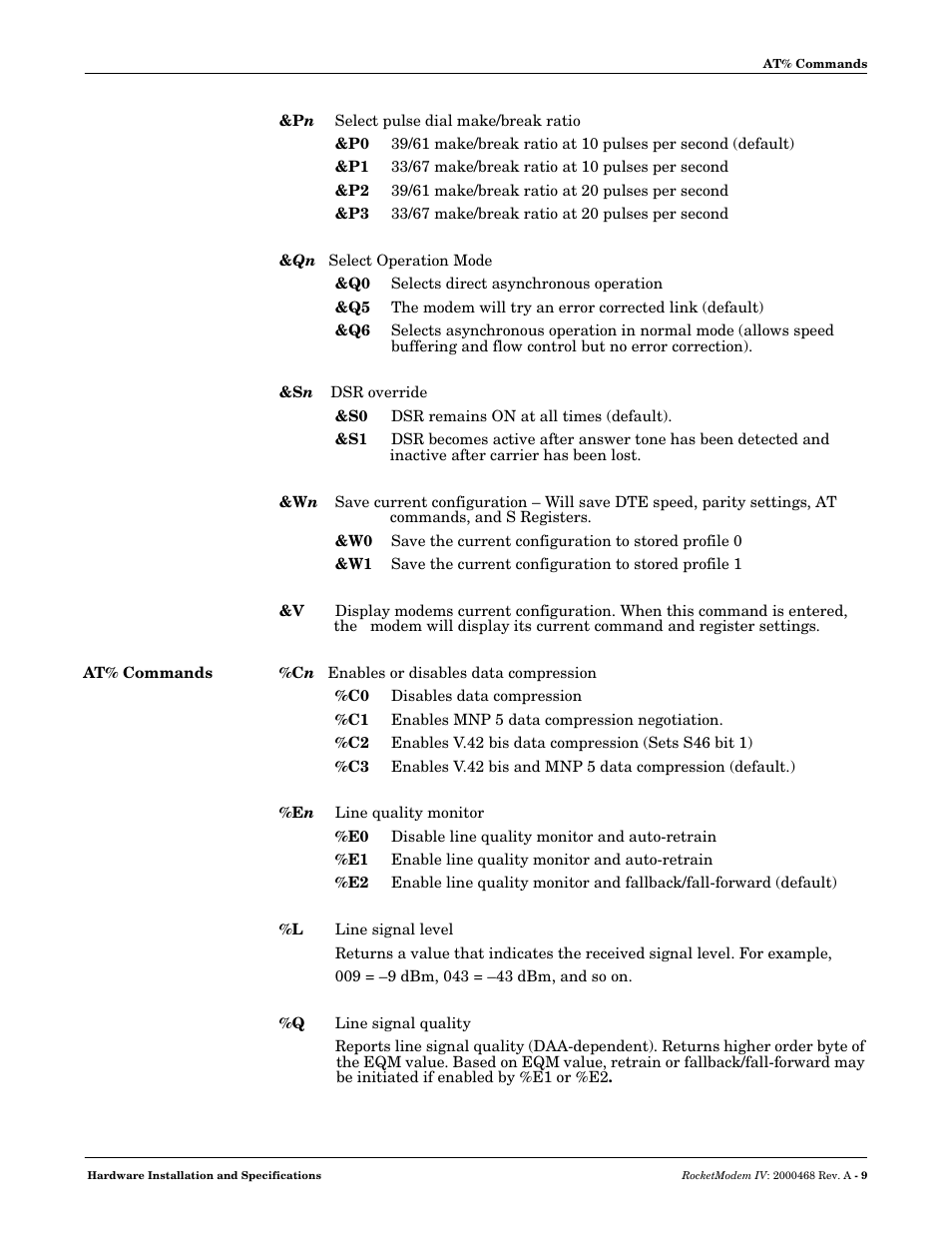 At% commands | Comtrol RM-4 User Manual | Page 9 / 19