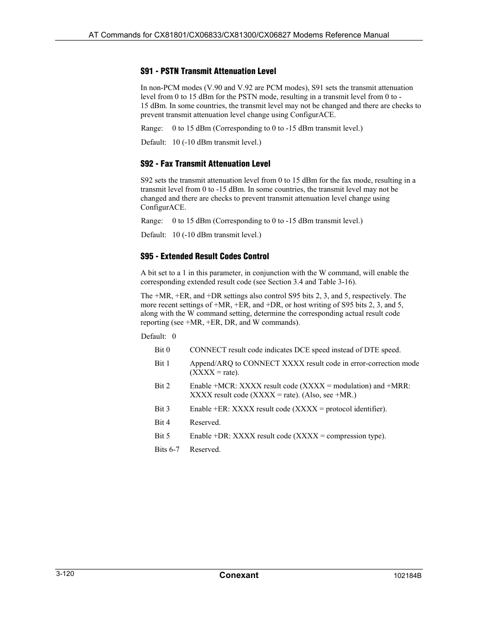 S86 - call failure reason code | Comtrol AT Commands User Manual | Page 146 / 206