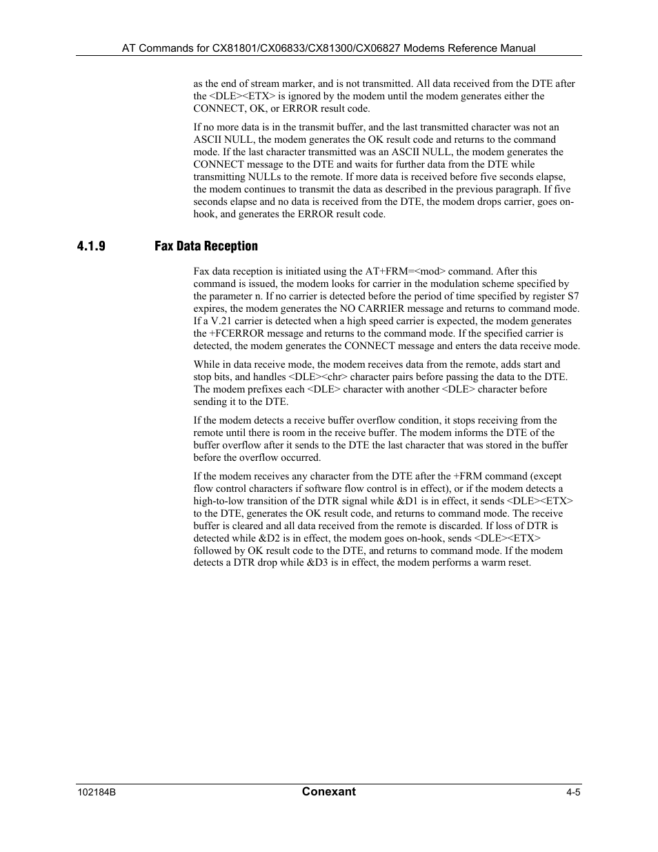 Fax origination, Fax answering, Fax control transmission | Fax control reception | Comtrol AT Commands User Manual | Page 159 / 206