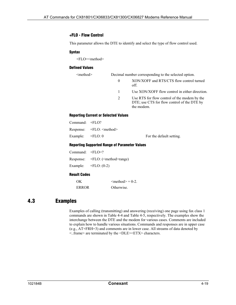 Fpr - fixed dte rate, Syntax, Defined values | Reporting current or selected values, Reporting supported range of parameter values, 3 examples | Comtrol AT Commands User Manual | Page 173 / 206