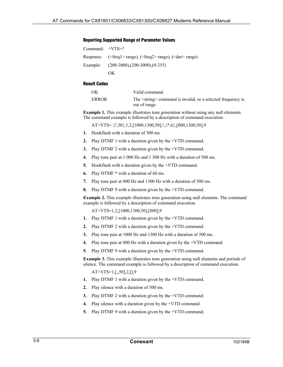 Syntax, Result codes | Comtrol AT Commands User Manual | Page 184 / 206