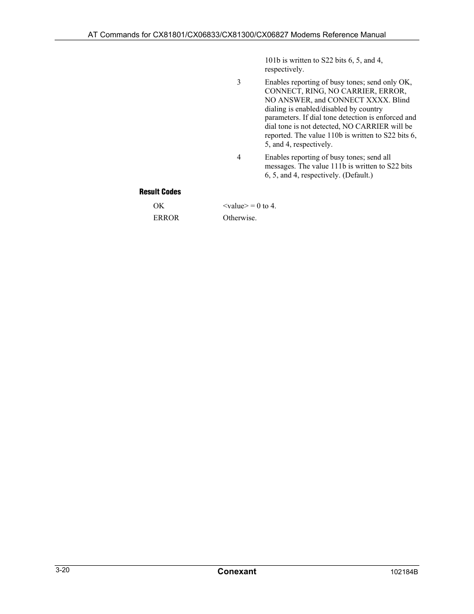 Result codes | Comtrol AT Commands User Manual | Page 46 / 206