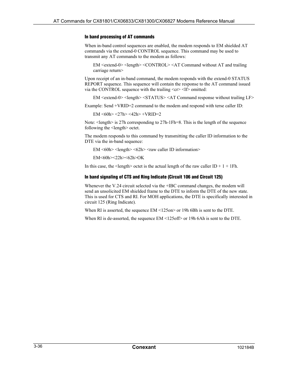 In band processing of at commands | Comtrol AT Commands User Manual | Page 62 / 206
