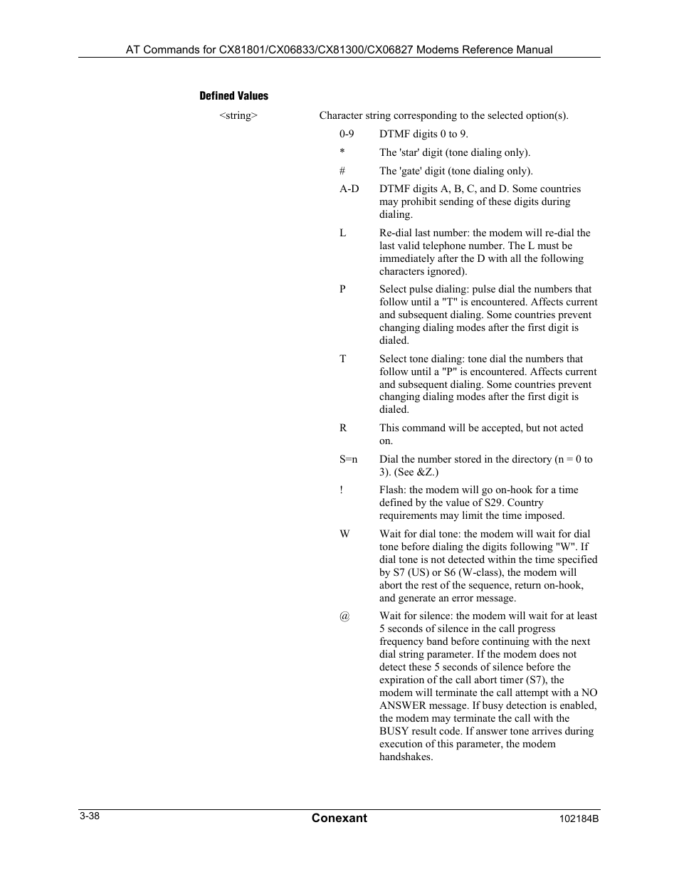 Defined values | Comtrol AT Commands User Manual | Page 64 / 206