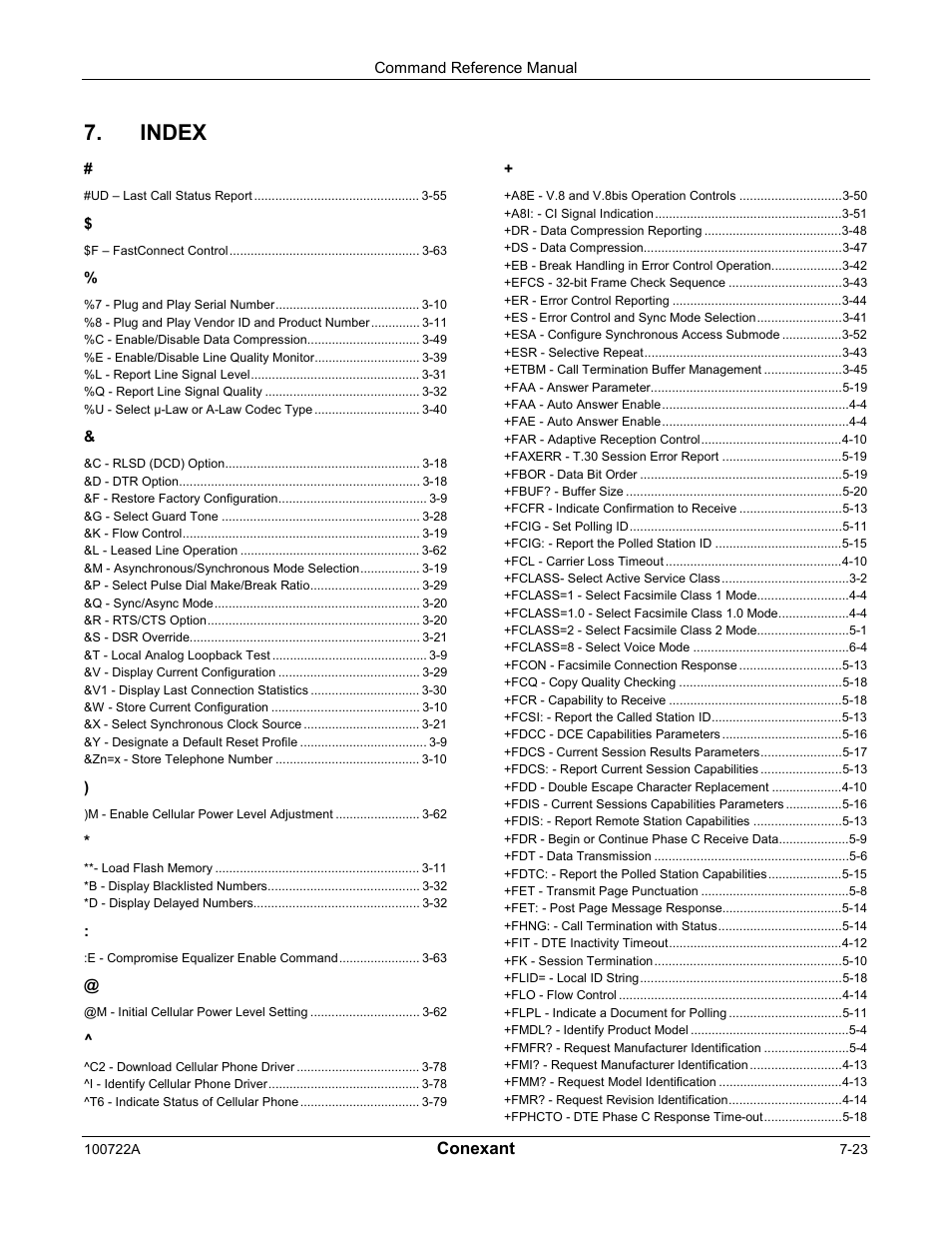 Index | Comtrol AT Commands for SmartACFL User Manual | Page 167 / 172
