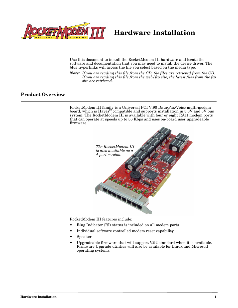 Comtrol RM III V.90 User Manual | 13 pages