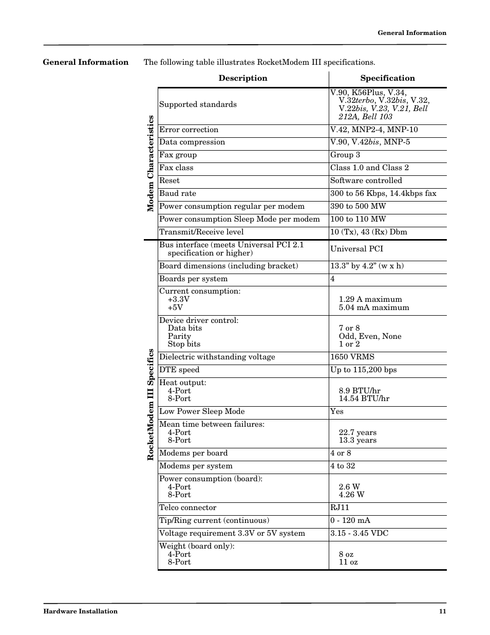 General information | Comtrol RM III V.90 User Manual | Page 11 / 13
