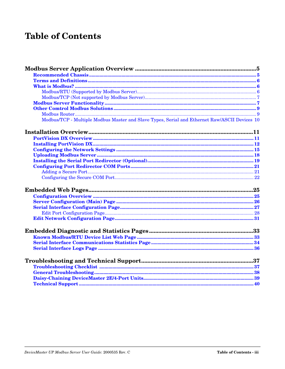 Comtrol Modbus Server User Manual | Page 3 / 40