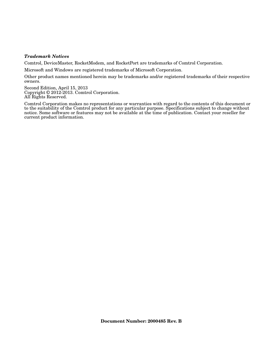 Comtrol WCom2 User Manual | Page 2 / 30