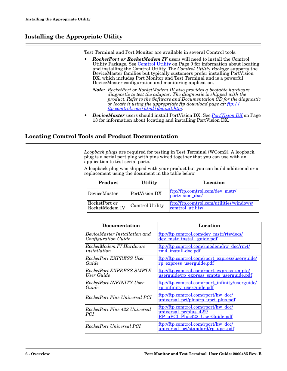 Installing the appropriate utility, Locating comtrol tools and product documentation | Comtrol WCom2 User Manual | Page 6 / 30