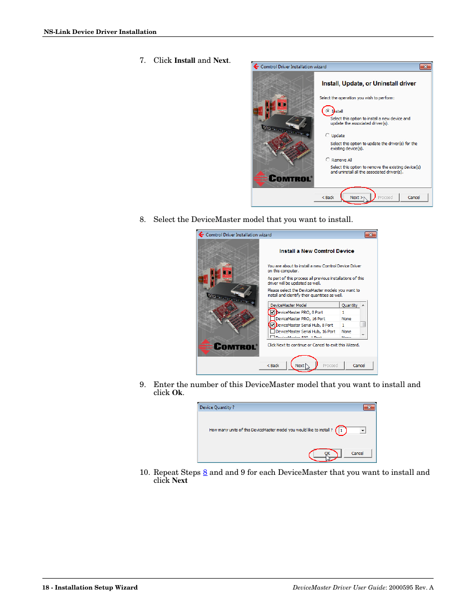 Comtrol DeviceMaster NS-Link User Manual | Page 18 / 88