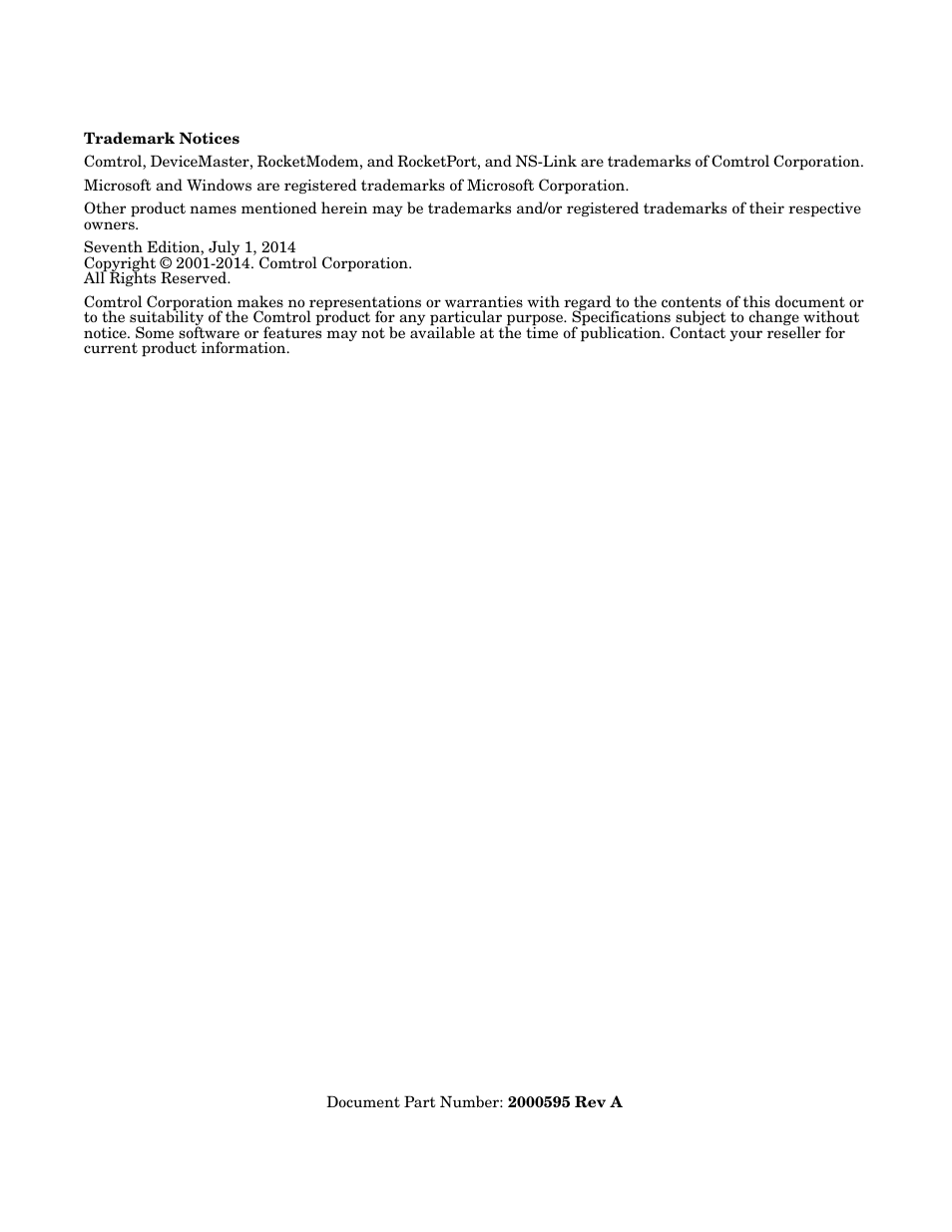Comtrol DeviceMaster NS-Link User Manual | Page 2 / 88