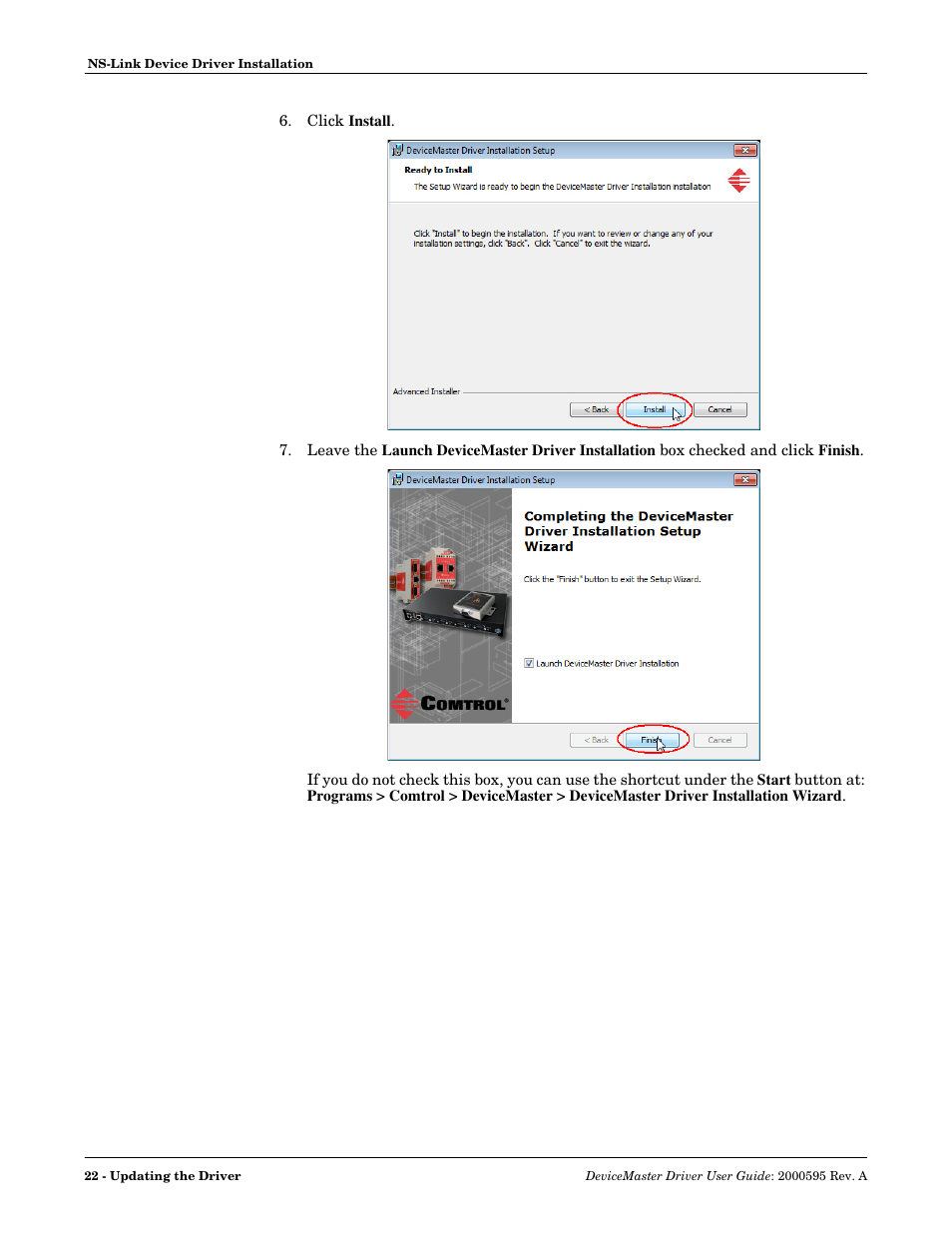 Comtrol DeviceMaster NS-Link User Manual | Page 22 / 88