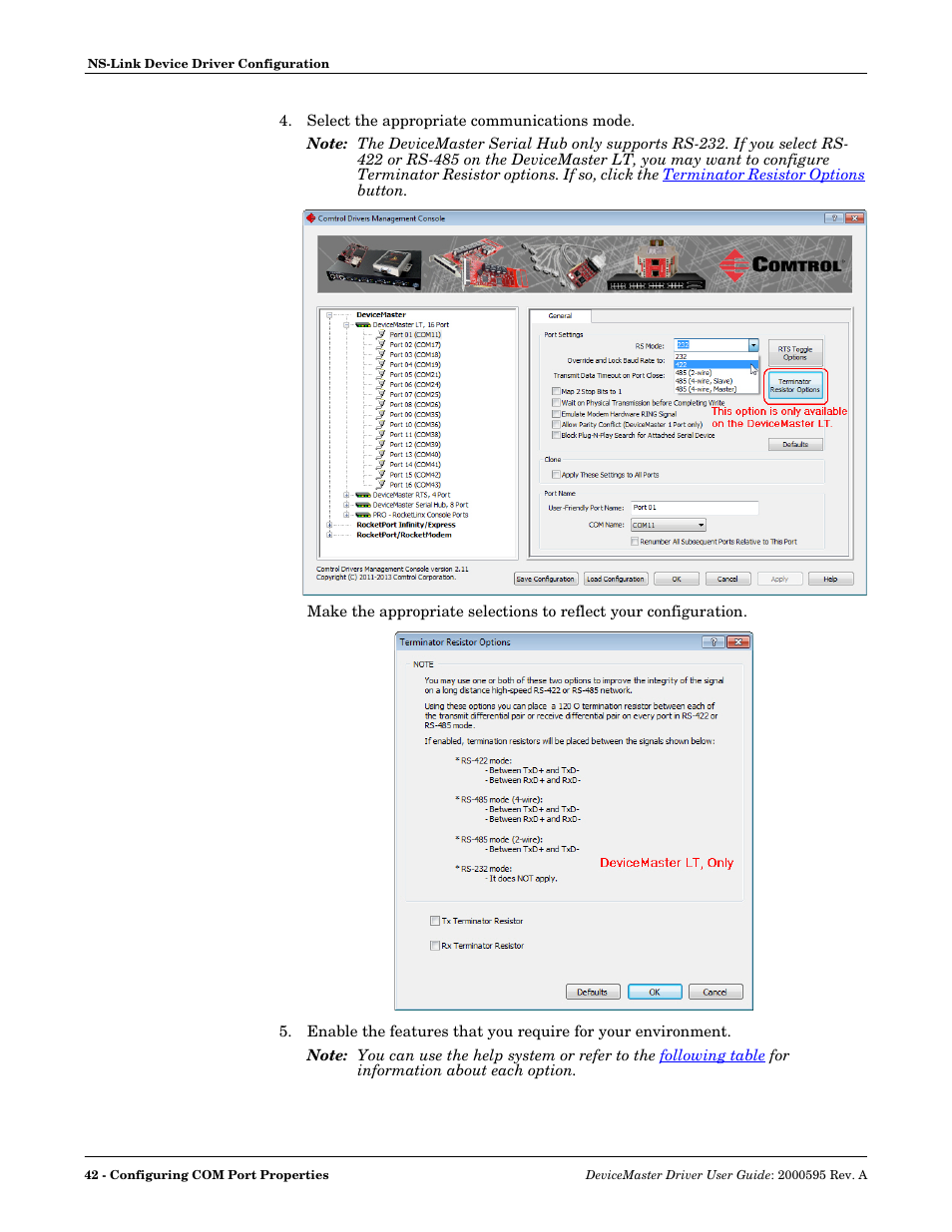 Comtrol DeviceMaster NS-Link User Manual | Page 42 / 88