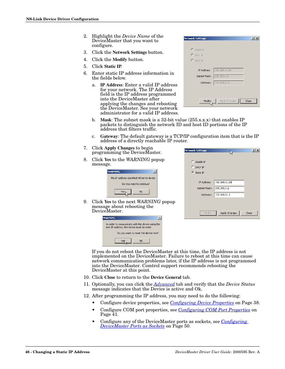 Comtrol DeviceMaster NS-Link User Manual | Page 48 / 88