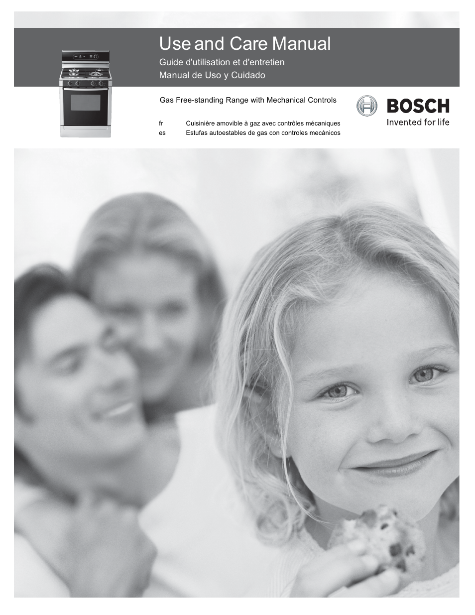 Bosch Gas free-standing Range with Mechanical controls User Manual | 104 pages