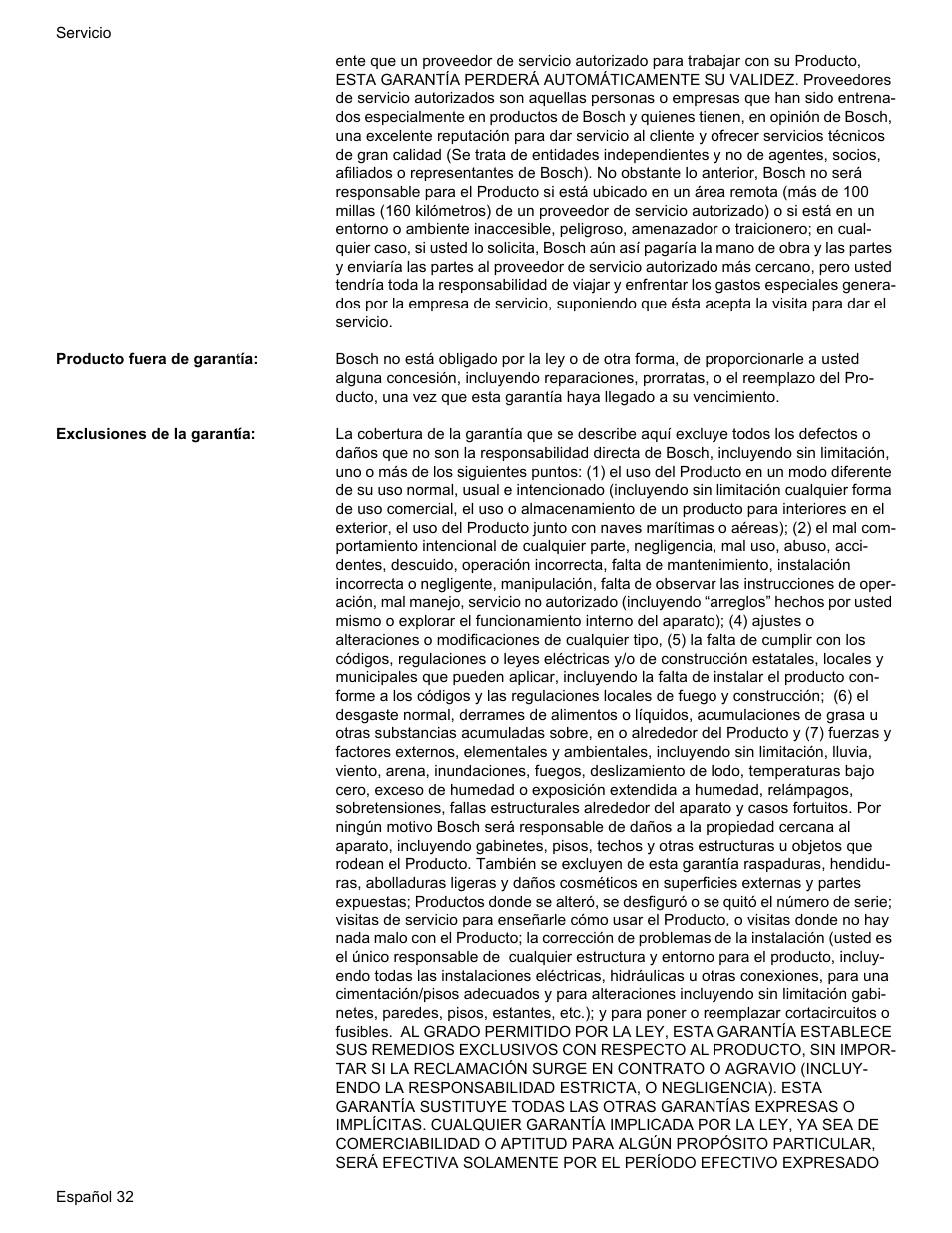 Bosch Gas free-standing Range with Mechanical controls User Manual | Page 100 / 104