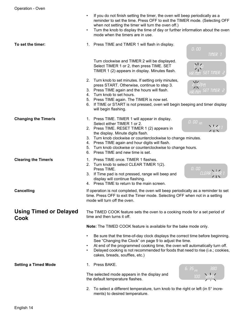 Using timed or delayed cook | Bosch Gas free-standing Range with Mechanical controls User Manual | Page 16 / 104