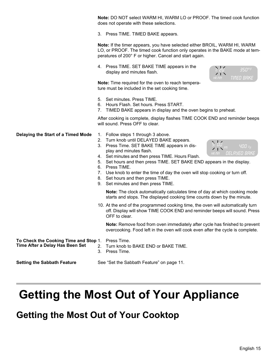 Getting the most out of your appliance, Getting the most out of your cooktop | Bosch Gas free-standing Range with Mechanical controls User Manual | Page 17 / 104