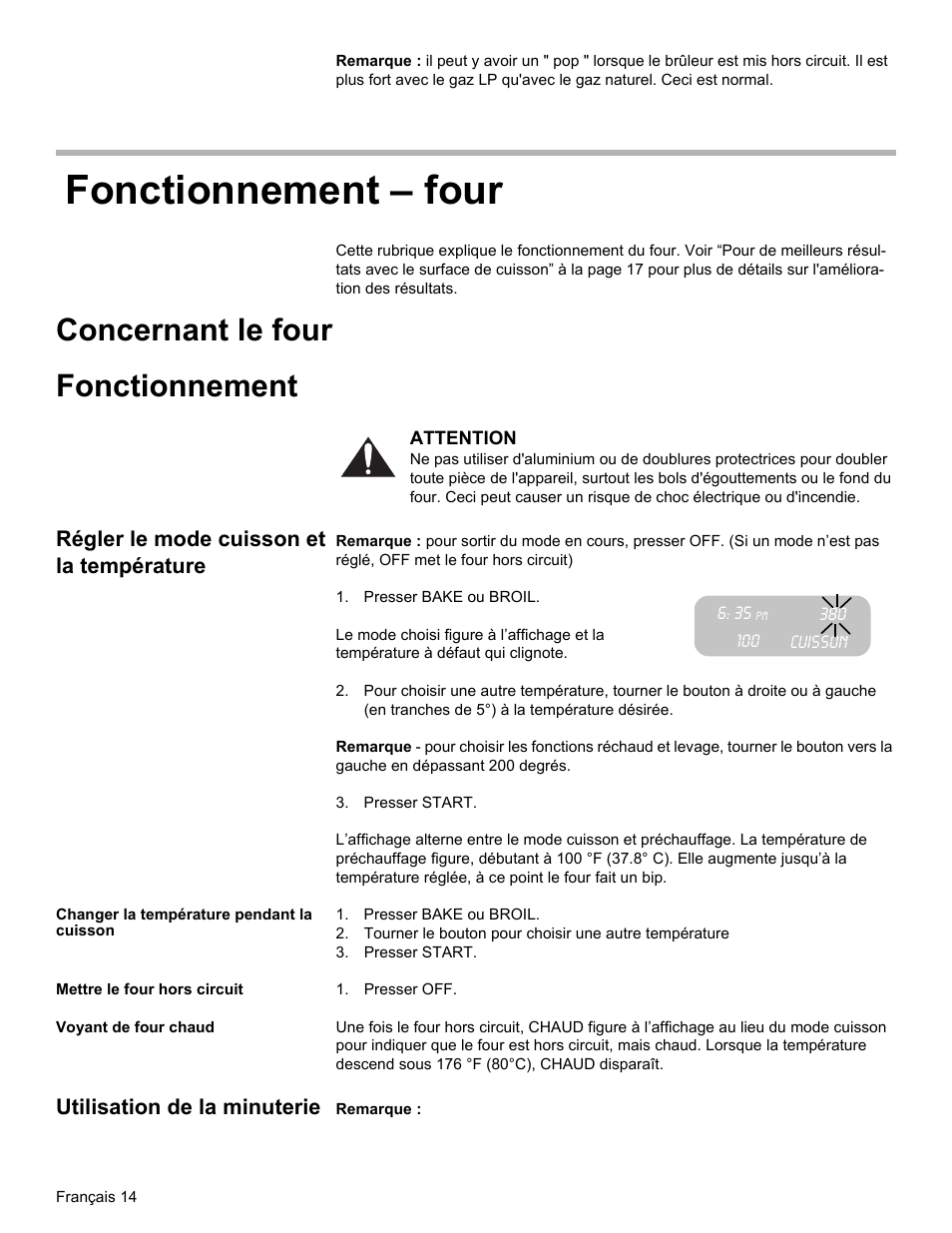 Fonctionnement – four, Concernant le four fonctionnement | Bosch Gas free-standing Range with Mechanical controls User Manual | Page 48 / 104