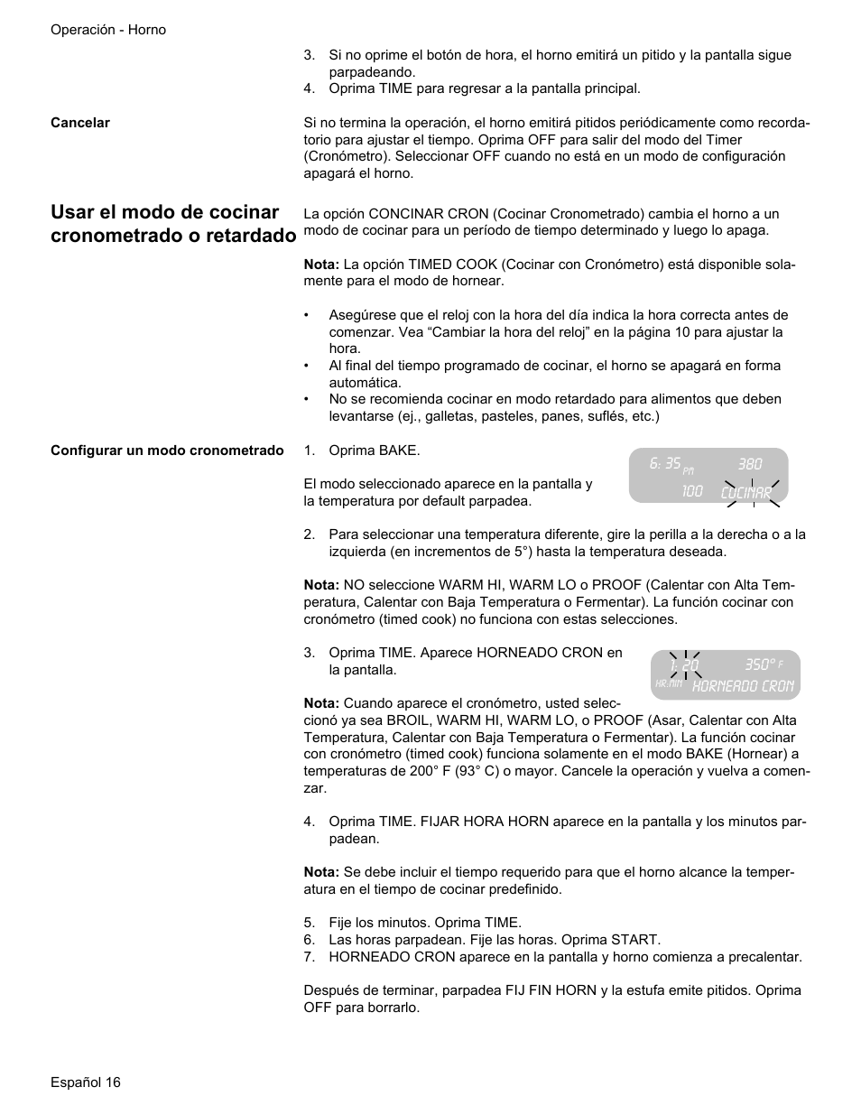 Usar el modo de cocinar cronometrado o retardado | Bosch Gas free-standing Range with Mechanical controls User Manual | Page 84 / 104