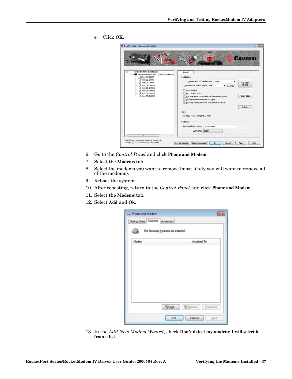 Comtrol Rocket Port User Manual | Page 37 / 66