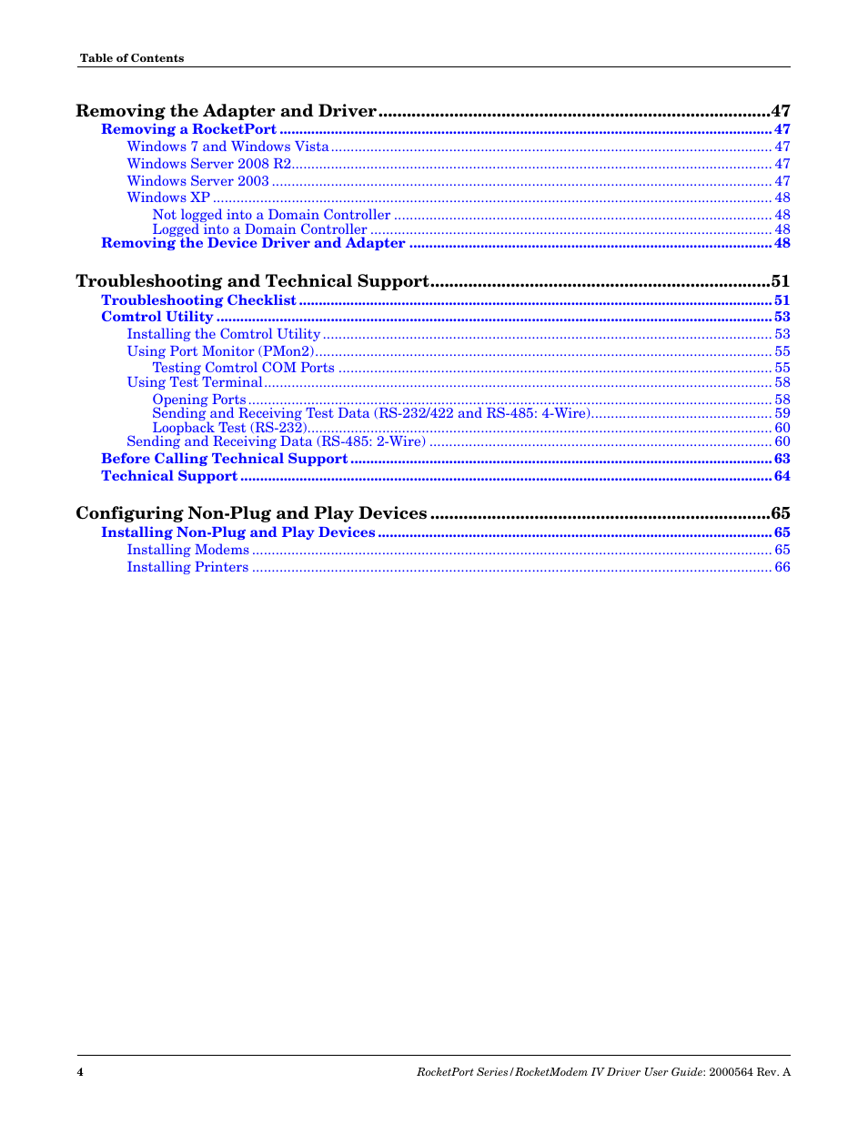 Comtrol Rocket Port User Manual | Page 4 / 66