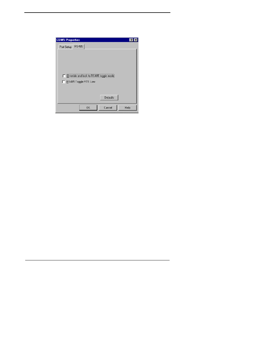 A. click on the properties button, B. click the rs-485 tab, E. click on the ok button | Comtrol RocketPort Serial Hub Series User Manual | Page 43 / 88
