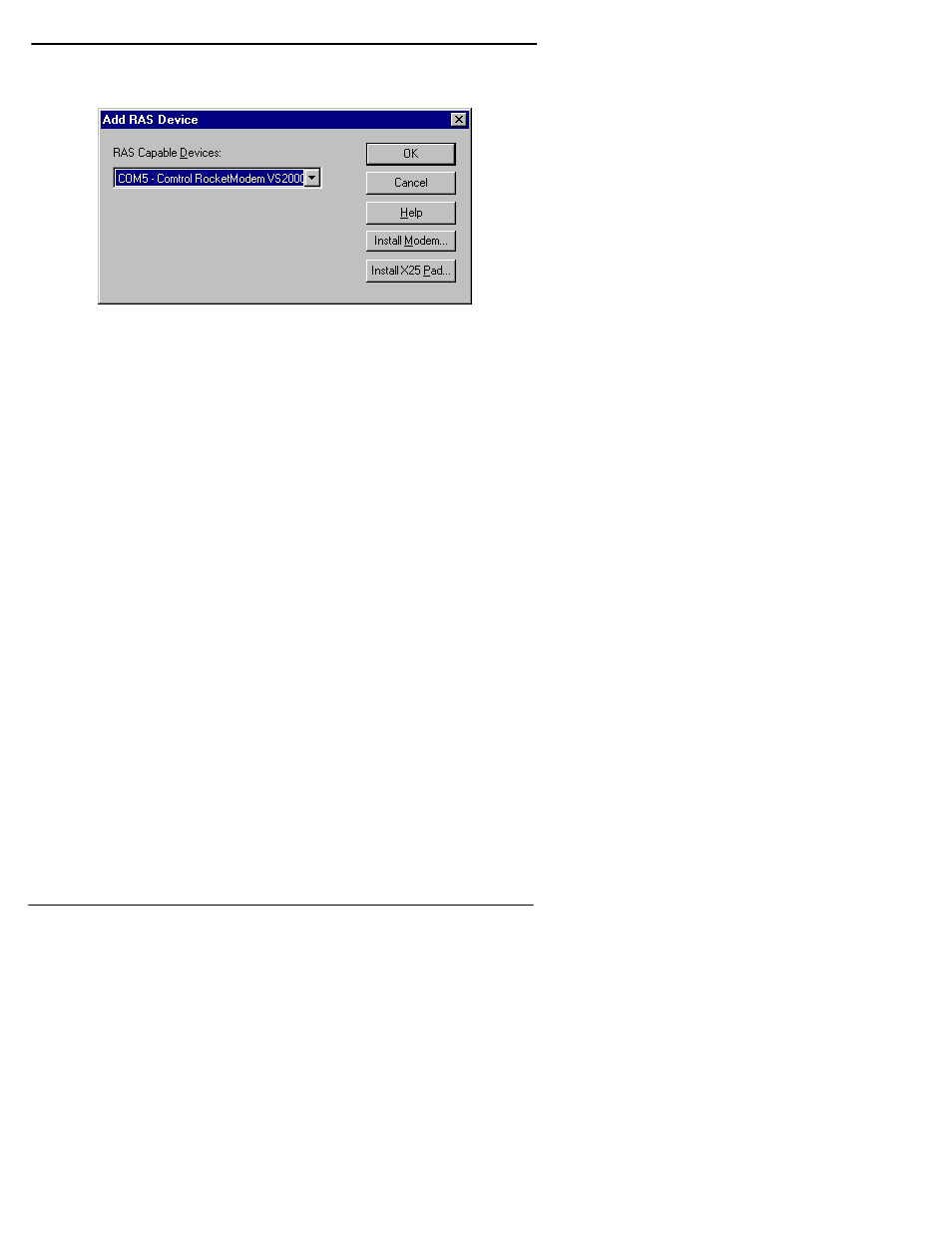 The add ras device window displays, The configure port usage window displays | Comtrol RocketPort Serial Hub Series User Manual | Page 54 / 88