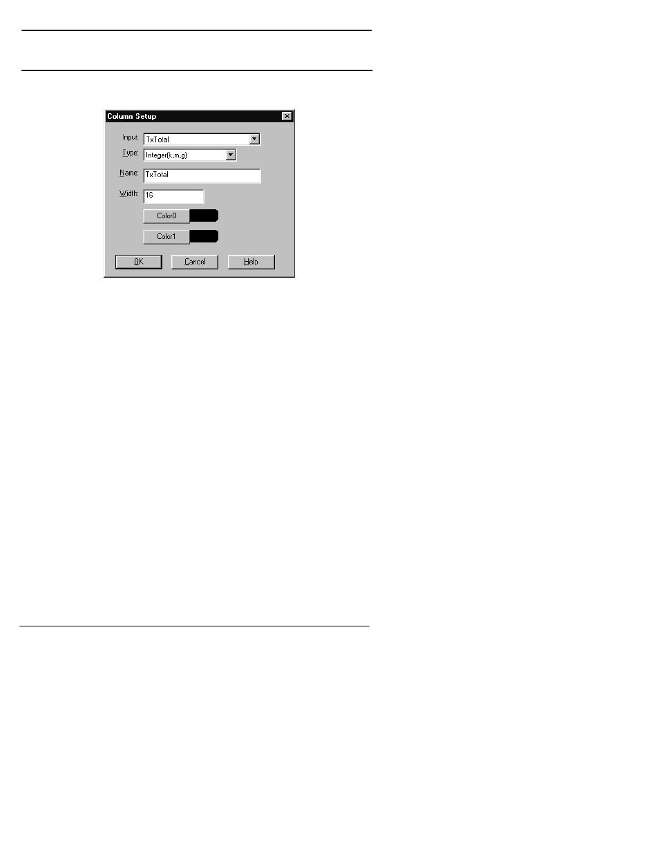 Column setup | Comtrol RocketPort Serial Hub Series User Manual | Page 68 / 88