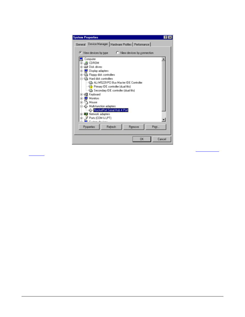 Select ok in the system properties screen | Comtrol RPSH Windows 95/98 User Manual | Page 16 / 22