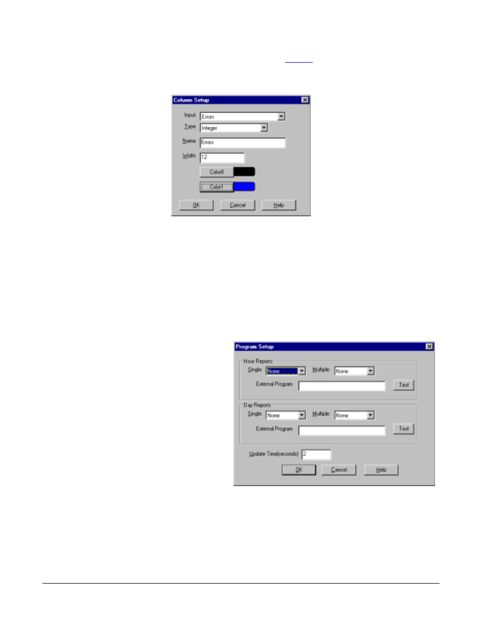 Column setup, Report configuration, Column setup report configuration | Comtrol RPSH Windows 2000 User Manual | Page 16 / 23