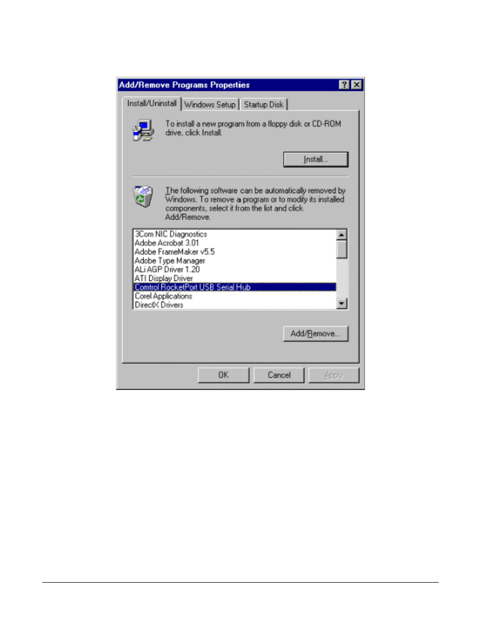 Comtrol RocketPort USB Serial or Modem Hub Driver Installation with Windows 98 User Manual | Page 20 / 25