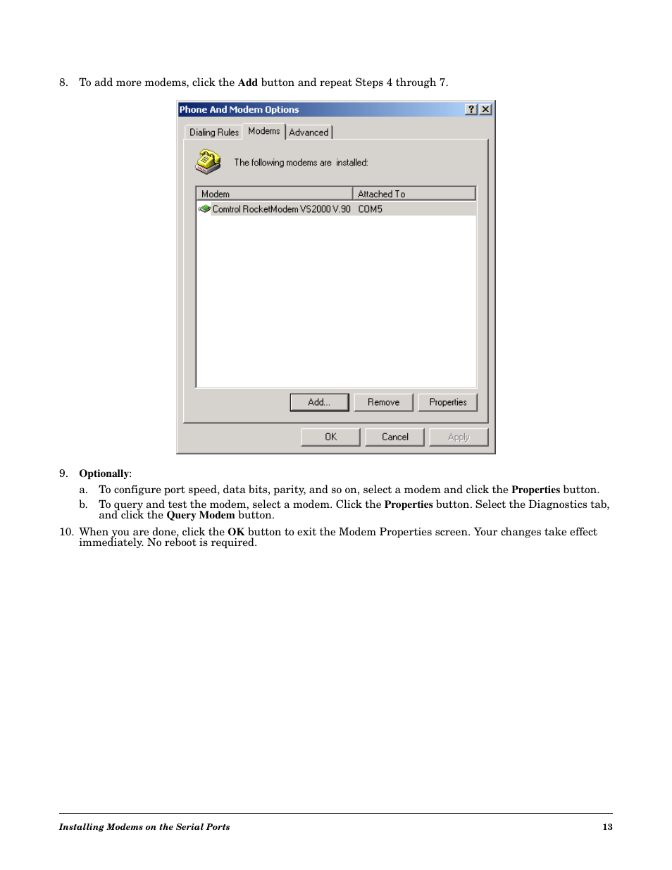 Comtrol RocketPort USB Serial or Modem Hub Driver Installation with Windows 2000 User Manual | Page 13 / 16