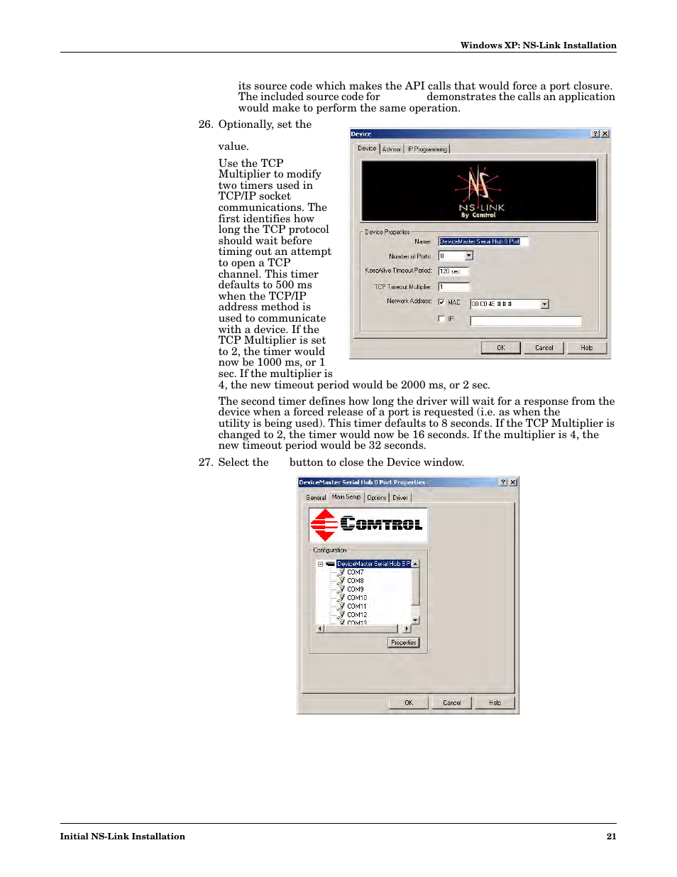 Comtrol NS-link Windows NT User Manual | Page 21 / 100