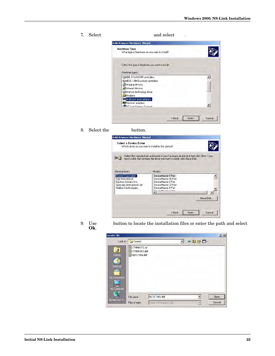 Comtrol NS-link Windows NT User Manual | Page 25 / 100