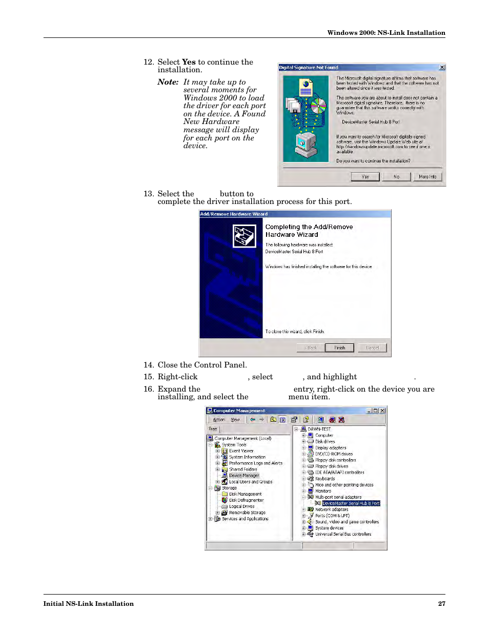 Comtrol NS-link Windows NT User Manual | Page 27 / 100