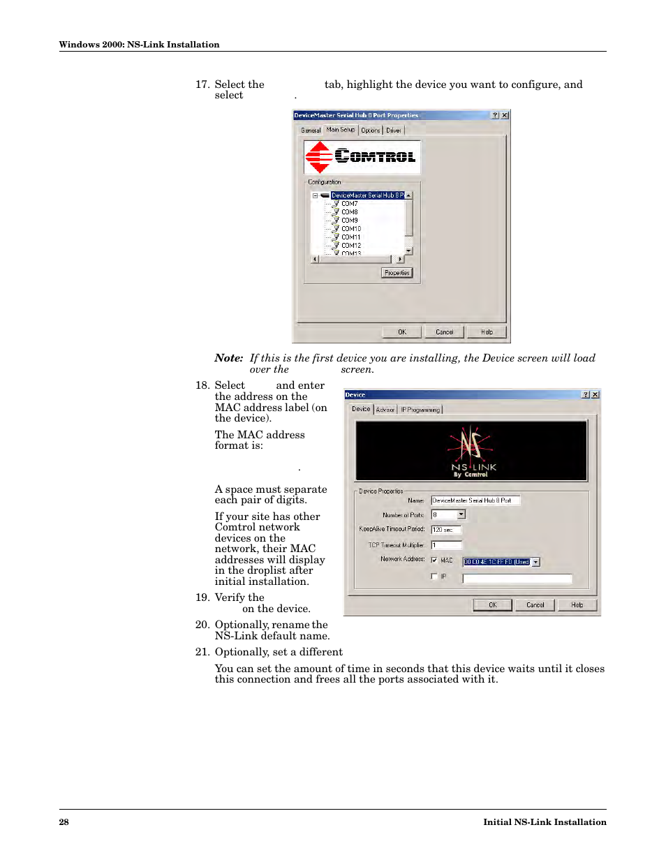Comtrol NS-link Windows NT User Manual | Page 28 / 100
