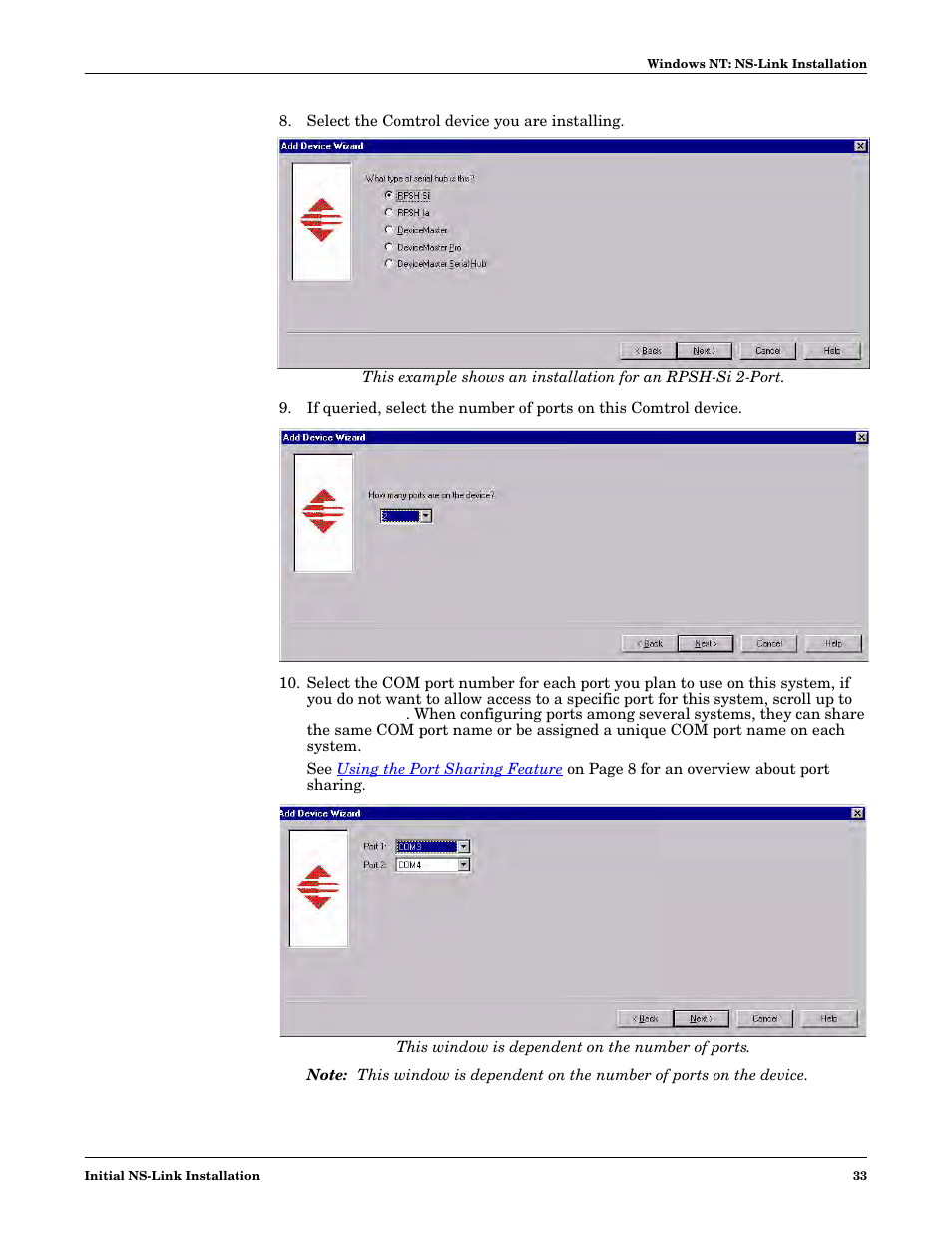 Comtrol NS-link Windows NT User Manual | Page 33 / 100
