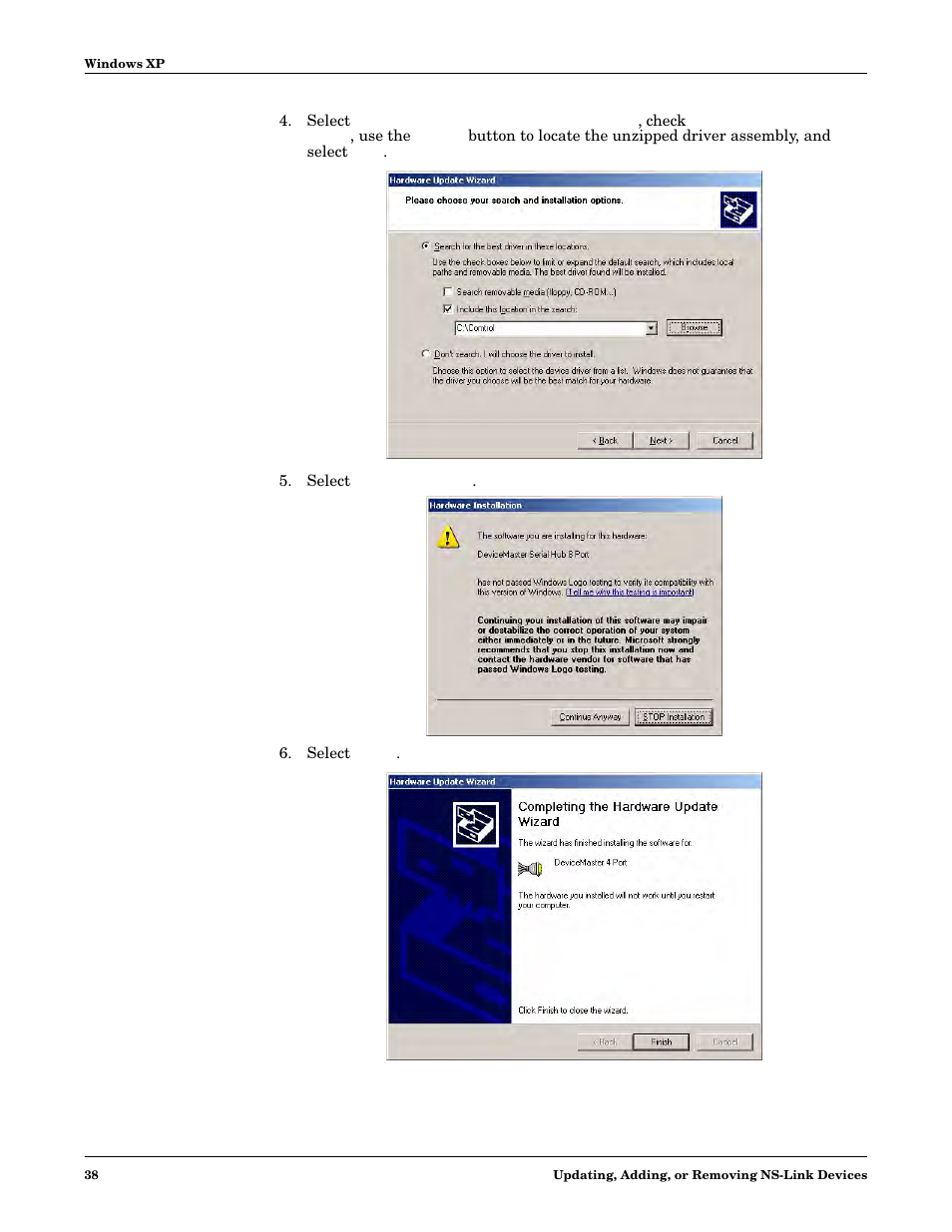 Comtrol NS-link Windows NT User Manual | Page 38 / 100