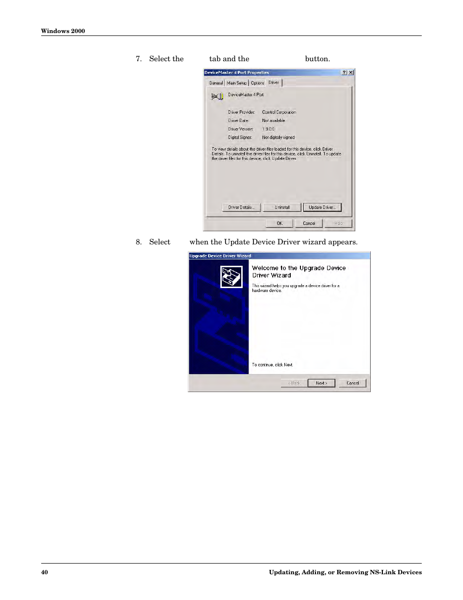 Comtrol NS-link Windows NT User Manual | Page 40 / 100