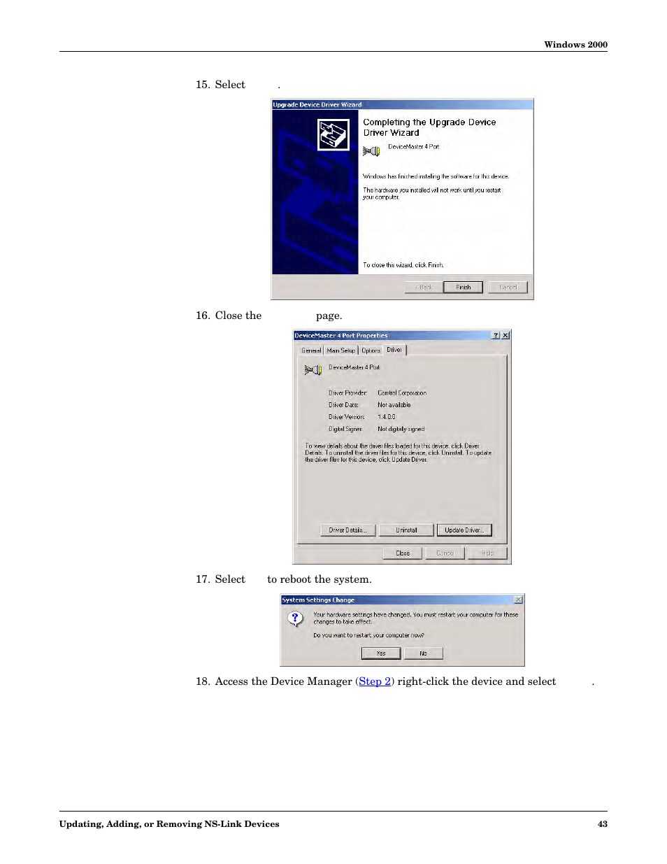 Comtrol NS-link Windows NT User Manual | Page 43 / 100