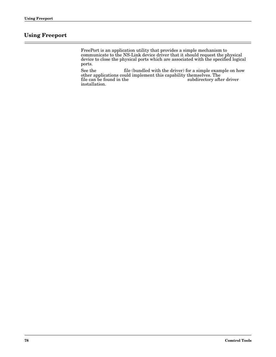 Using freeport | Comtrol NS-link Windows NT User Manual | Page 78 / 100